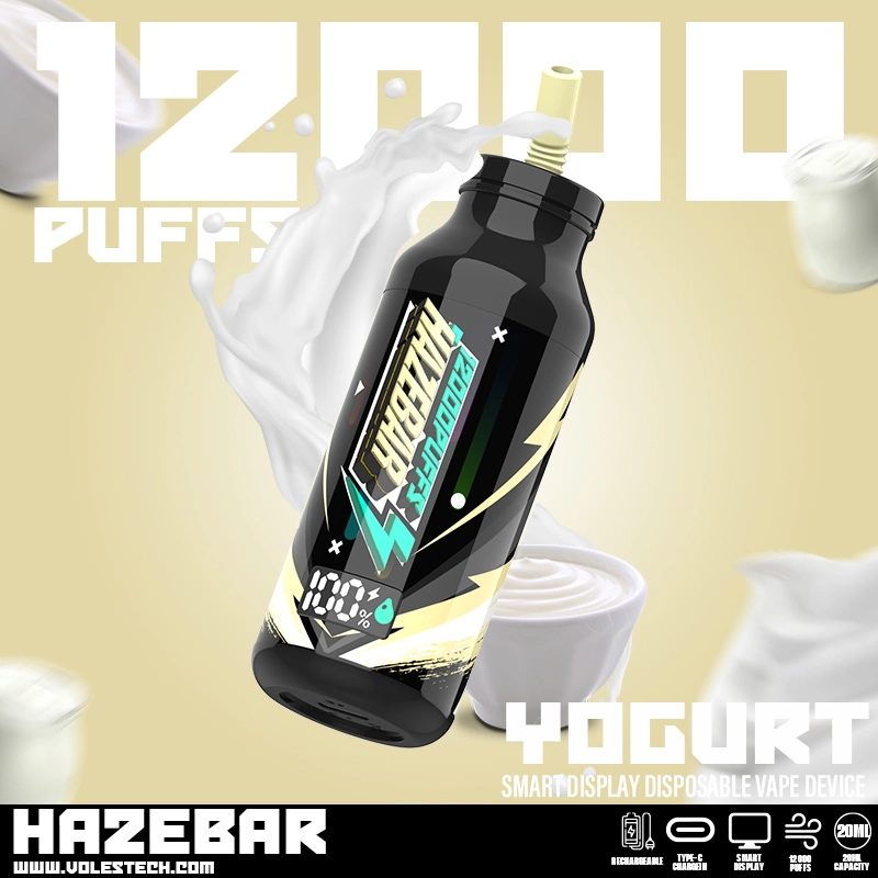 Original Hazebar 12000 Puffs Disposable Vape 20ml Prefilled 2% 5% No Leaking 12K Puffs Mesh Coil Rechargeable Wholesale 12000 E Cigarette