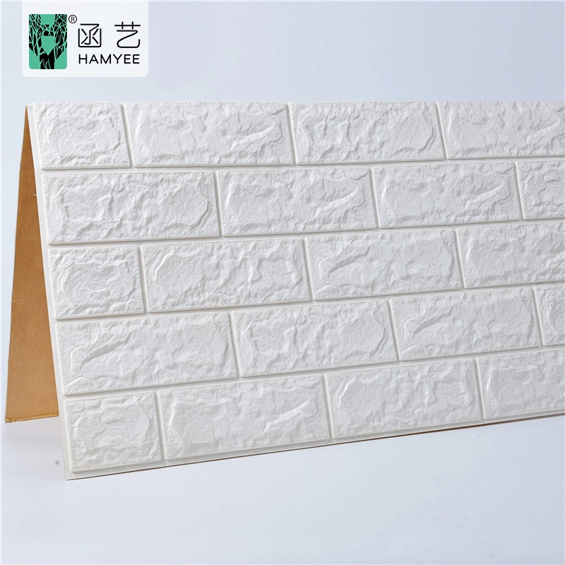 Mural de papel suave de la pared de ladrillo en 3D de piedra Papel tapiz de espuma de polietileno adhesivo