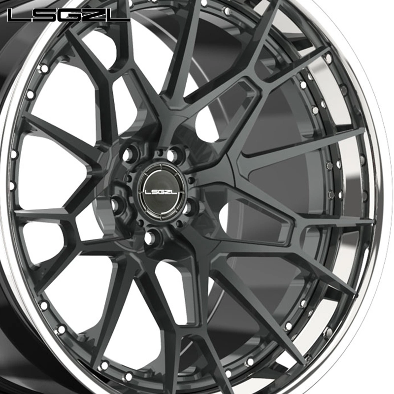 Lsgzl usine Custom car 3 pièces jantes en alliage forgé 5X114.3 Moyeu de roues de réplica 6X139.7