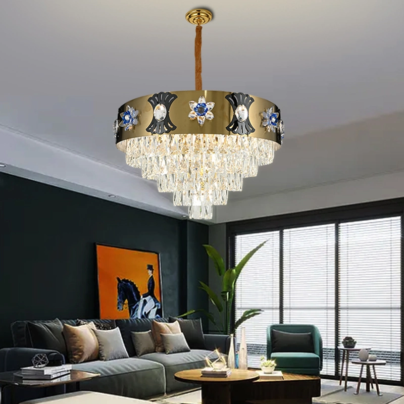 Living Room Kitchen Indoor Ceiling Hanging Modern Crystal Chandeliers Lamp Pendant Light