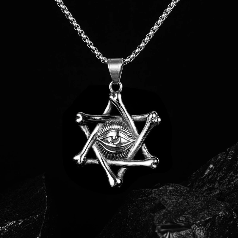 Hexagram ожерелье для мужчин Стар из нержавеющей стали из Дэвида Кулон Инкрустир религиозных еврейских украшений