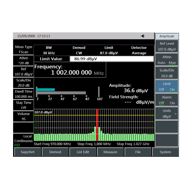 Analisador de espectro em tempo real portátil Ceyear 4024ca 9kHz-9GHz de banda larga de grande dimensão