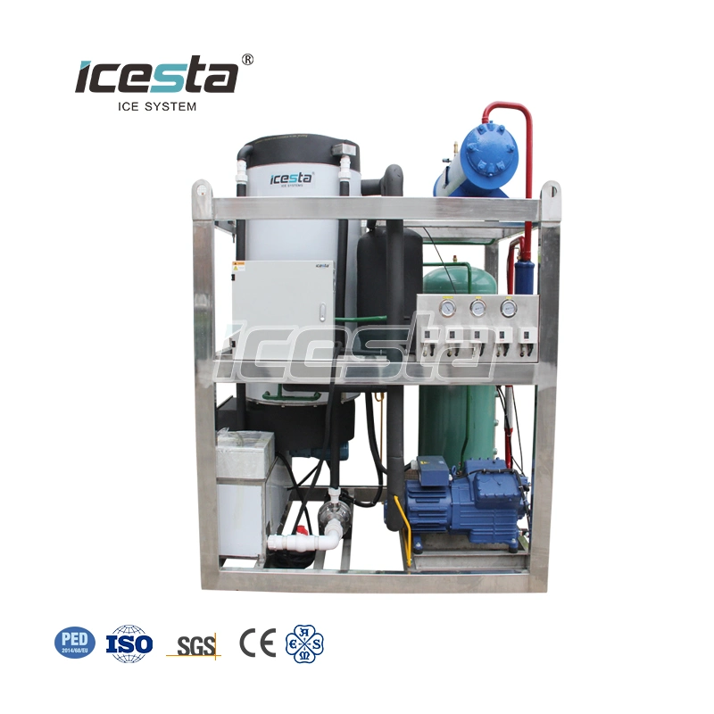 Alta fiabilidade Icesta 1t 2t 3t 5 Ton máquina de gelo do Tubo