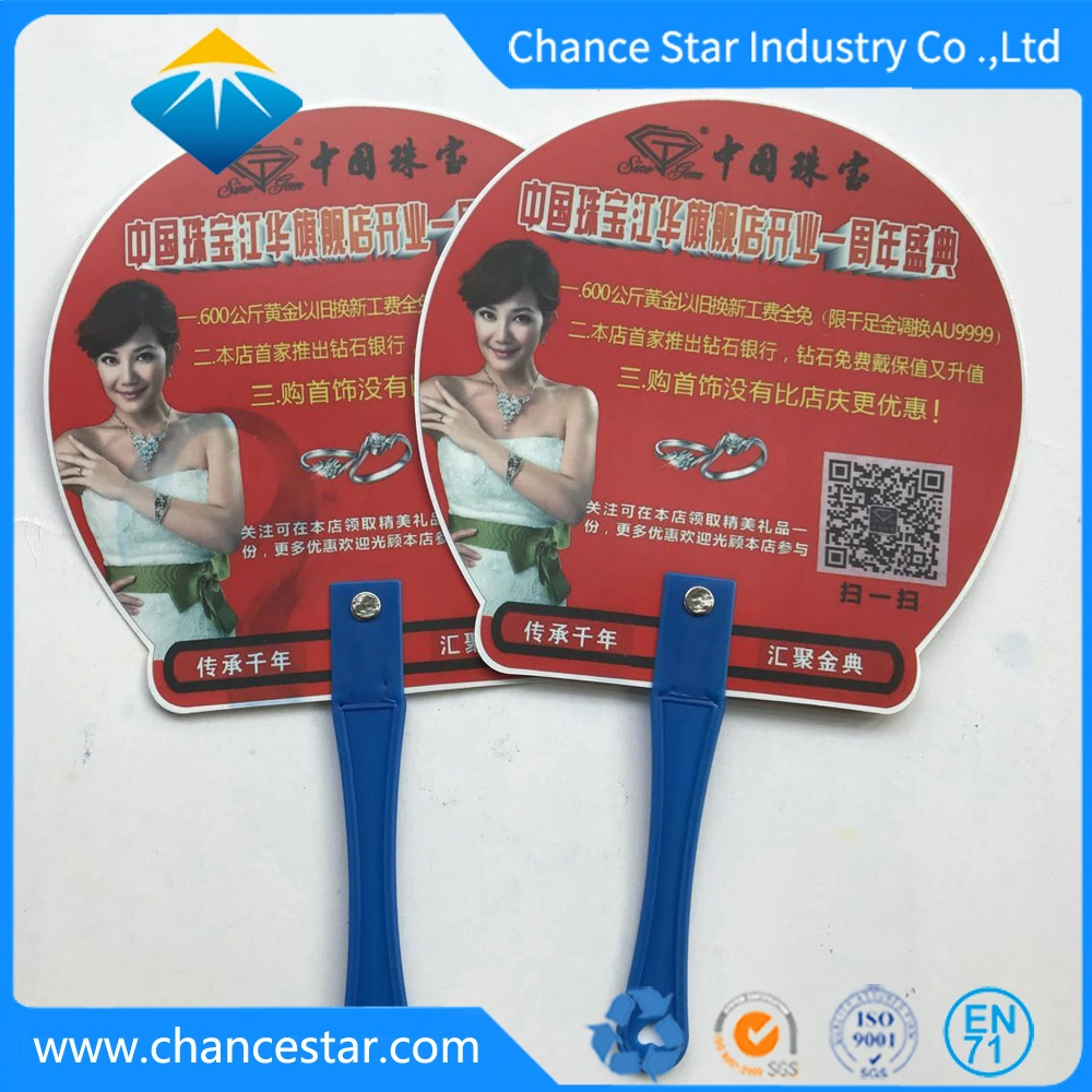 Custom Promotion PP Plastic Hand Advertisement Fan