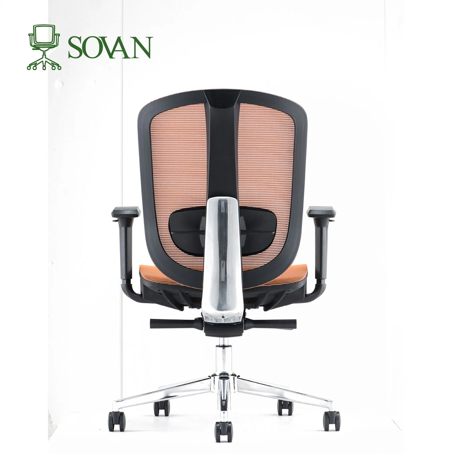 Middle Back Task Chair Office Africa Design Wide Seat Metal Base Chair Tilt Lock Brown