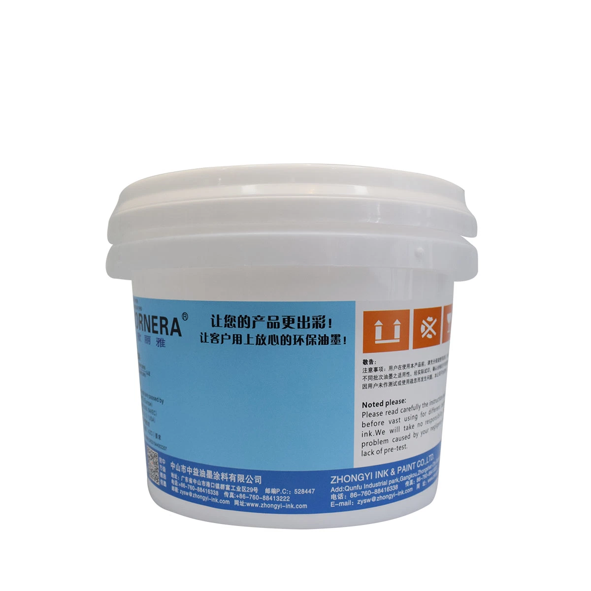 Tinta para impressão de ecrã à base de água Zhongyi WG-PVC Series para PVC Substratos