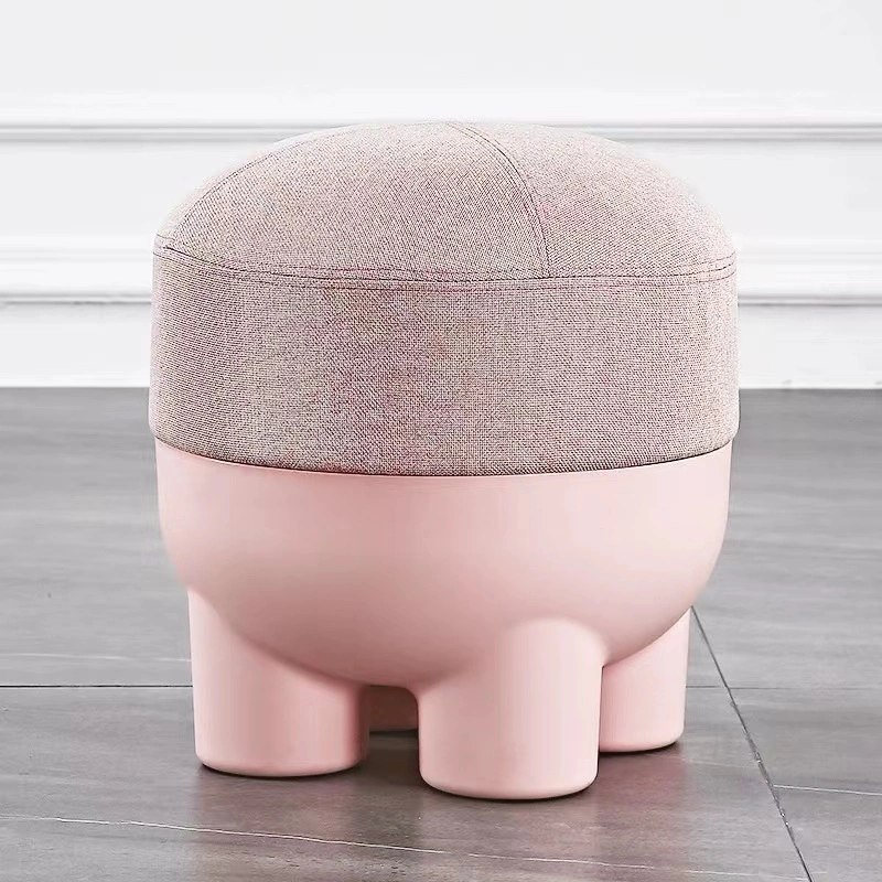 Plastic Round Living Room Modern Fabric Ottoman Hotel Bedroom Velvet Changing Stool