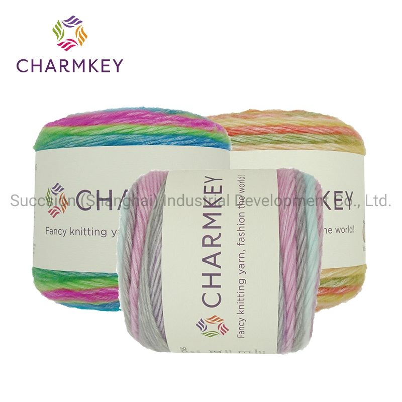 Soft and Colorful Fancy Cake Yan 60% Cotton 30% Acrylic 10%Wool for Sweater