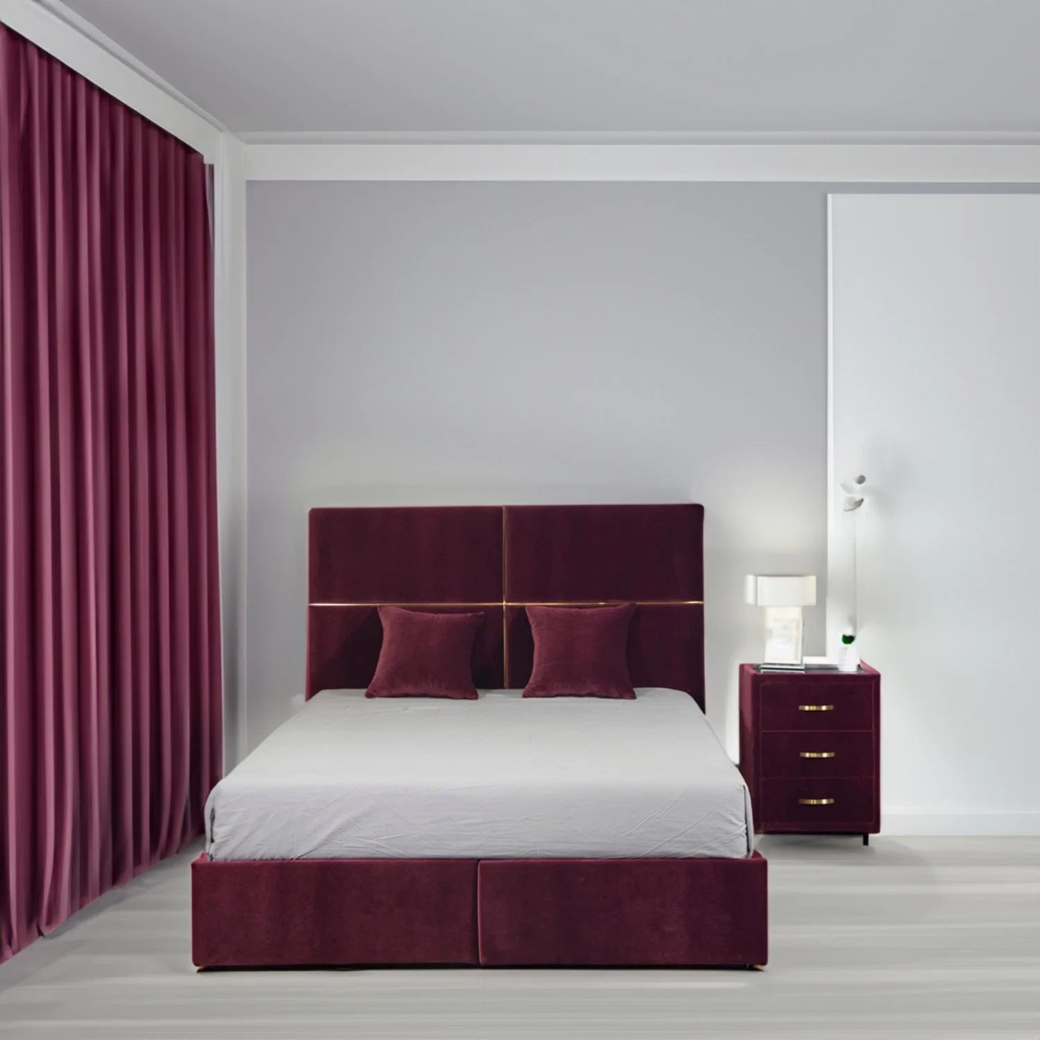 OEM Huayang Personnalisé Salon de Luxe Lit Double Chambre à Coucher Maison Mobilier Moderne