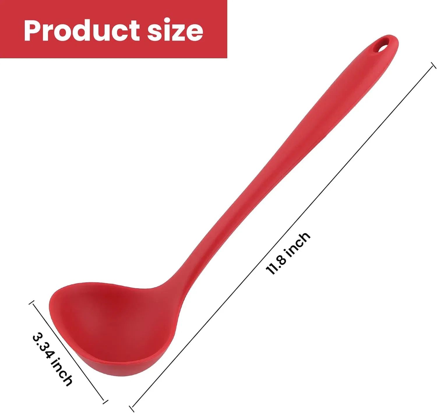 Silicone Ladle Soup Spoon Seamless Spoon Heat Resistant Non-Stick Scrapers Tableware Ladling Soup Tool for Home Kitchen Cooking