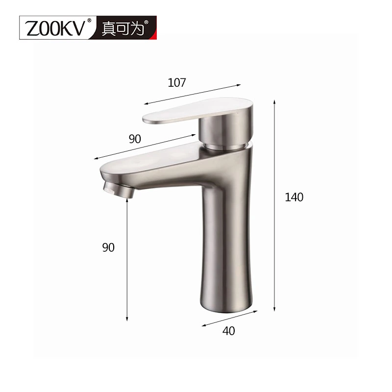 Deck Mounted Mixer Taps SUS304 Lever Tap Single Handle Bathroom Faucet for Washing Basin