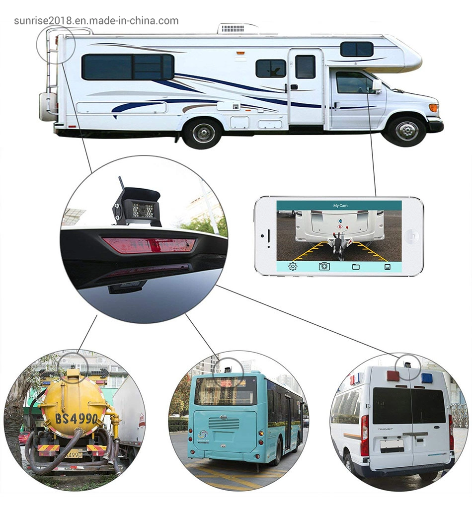 Tela LCD digital sem fio WiFi carro Estacionamento Vista Traseira do Monitor Kit com Câmara