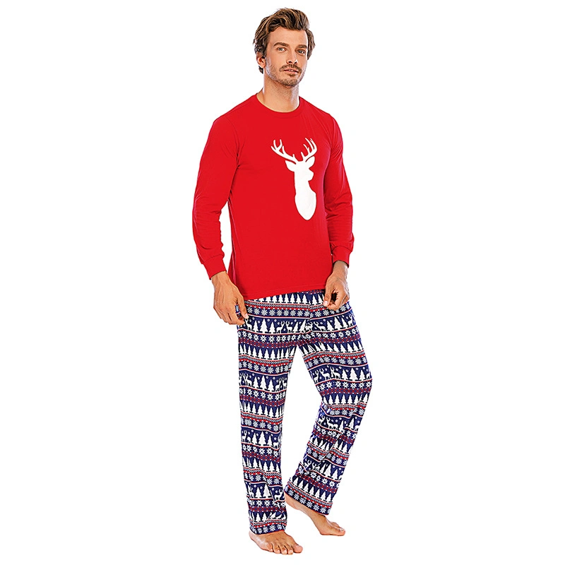 Family Christmas Elk Family Pajamas 2022 Xmas Clothes Adult Kids Home Clothes Full Sleeve Sleepwear Suit