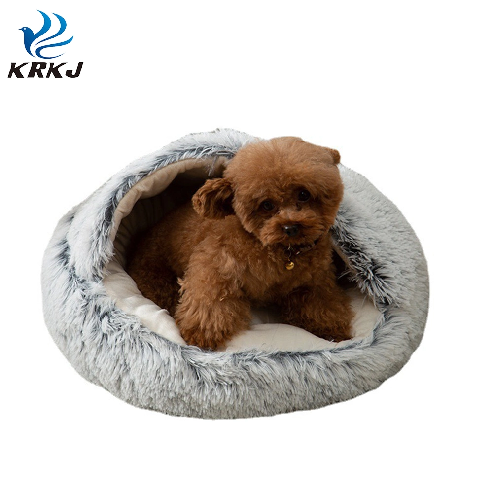 Tc-004 EMI-Enclosed Cat Dog Soft Self-Warming Plush Bed Cave House for Indoor