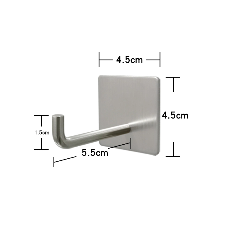 Hot Selling Self Adhesive Home Kitchen Stainless Steel Wall Door Hook Key Holder Rack Towel Hanger Bathroom Rack Hooks