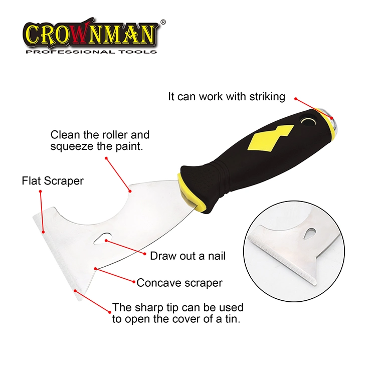 Crownman 6 In1 Putty Knife with TPR Handle