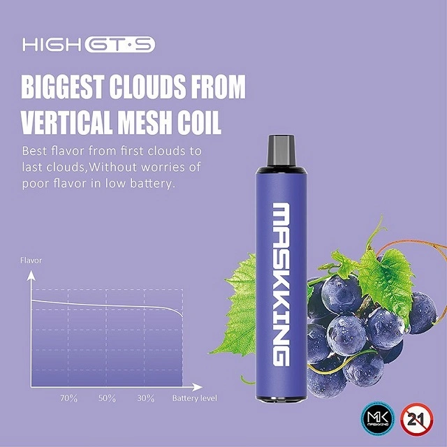 Maskking 2500 Puffs 100% Original Hochwertige Neue Produkt China Großhandel/Lieferant Hohe Gts Mesh Coil Guava Kiwi Erdbeere Geschmack Einweg Vape