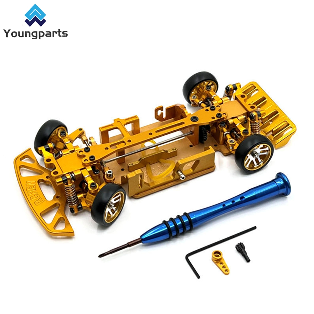 Youngparts CNC 2WD Chassis Upgrade Metal Kit Set for 1/28 RC Car Model DIY