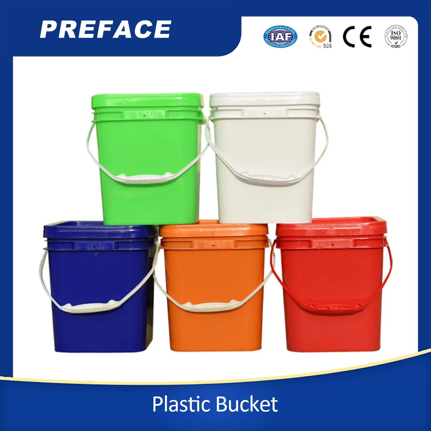 Fabricante Direct Supply PP Food Grade Plastic Bucket for Food Contenedor de tentempiés