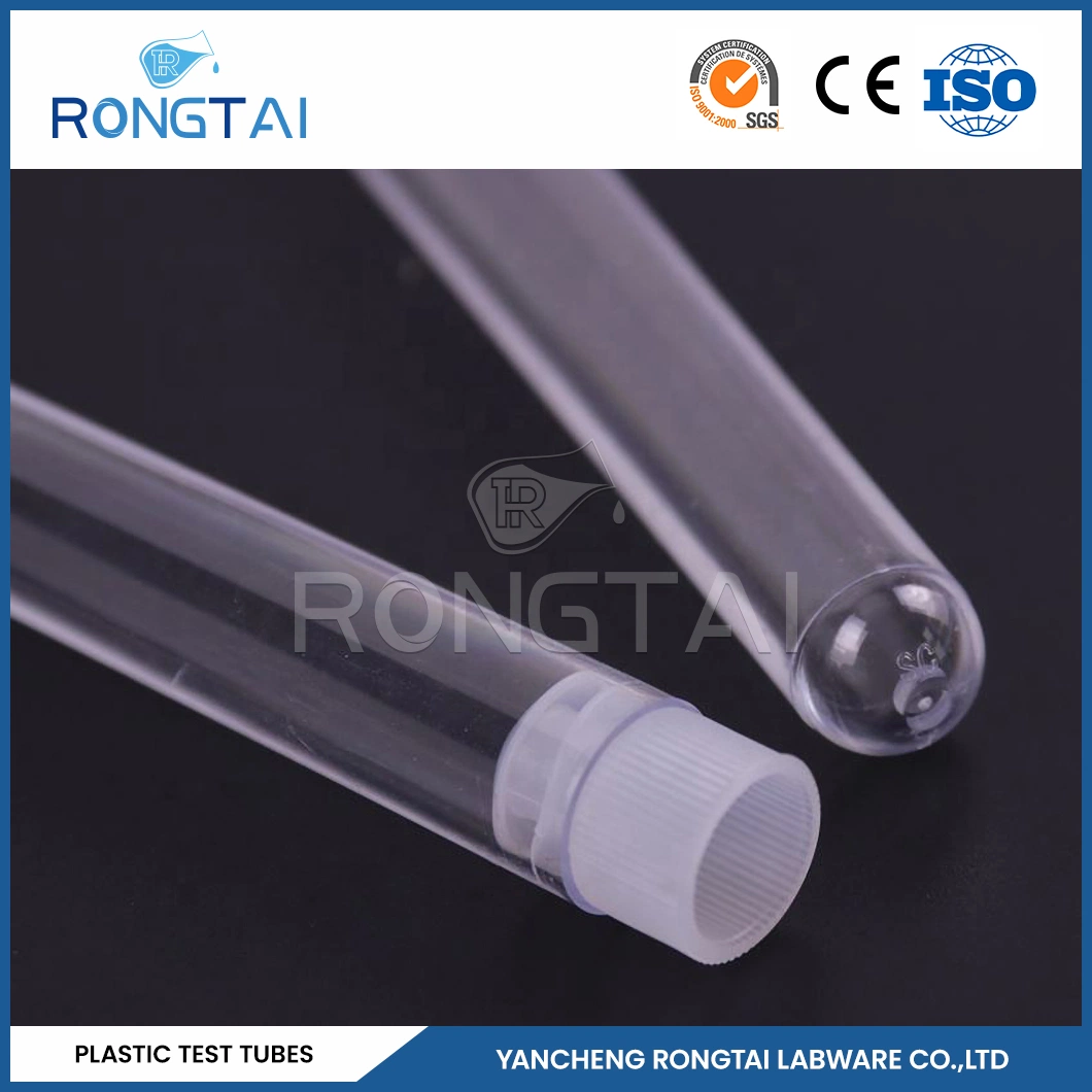 Rongtai Pet Plastic Test Tube Suppliers 12*75mm Plastic Laboratory Test Tube China 8ml 10ml PP Material Lab Plastic PP Medical Test Tube