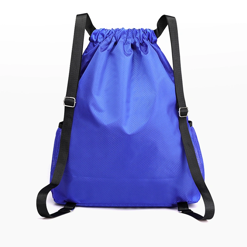 High quality/High cost performance Polyester Reusable Waterproof Gym Sports Backpack Outdoor Bundle Drawstring Bag with Pockets