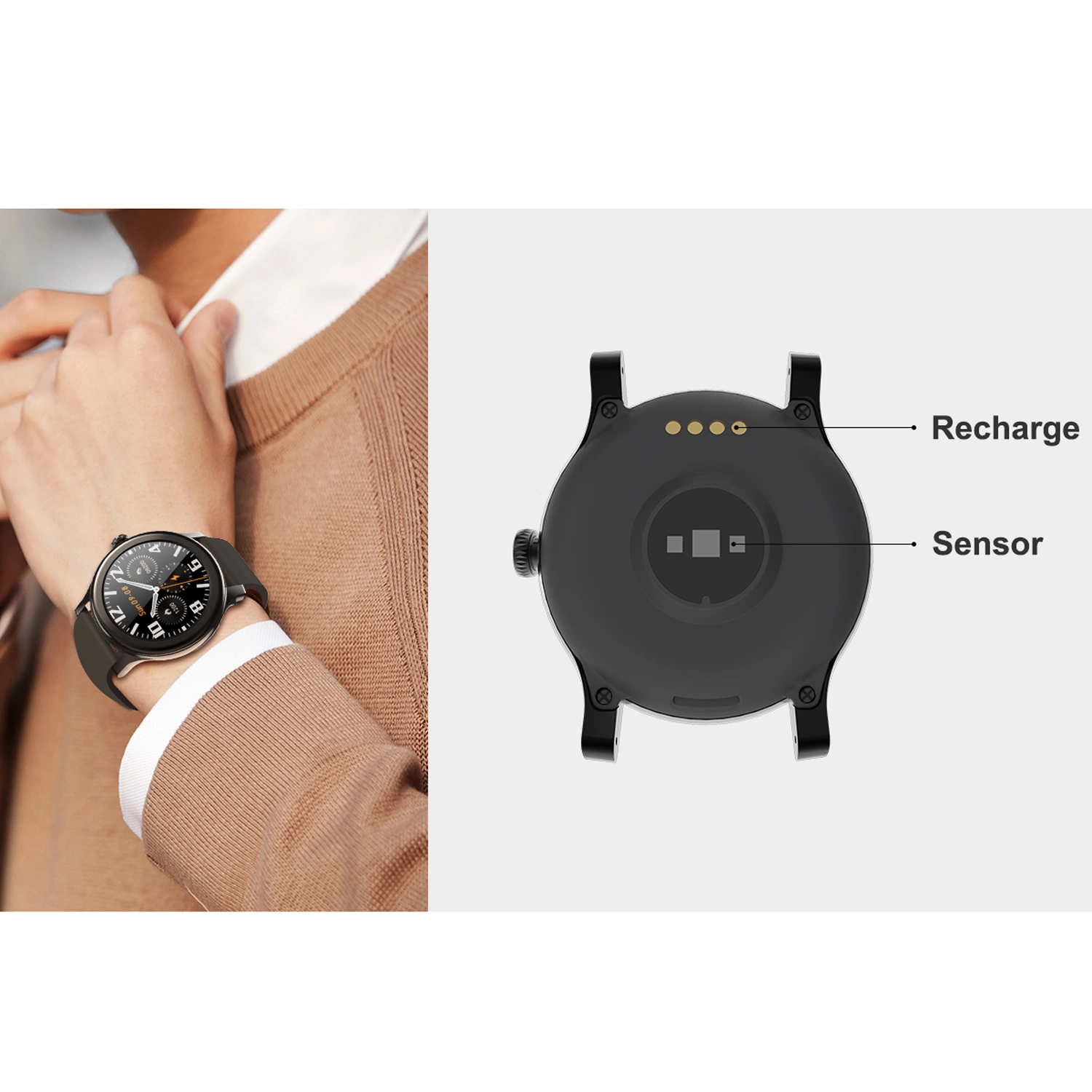 La moda elegante dama Reloj inteligente apoyar la reproducción de música llamada de teléfono Bluetooth CT02