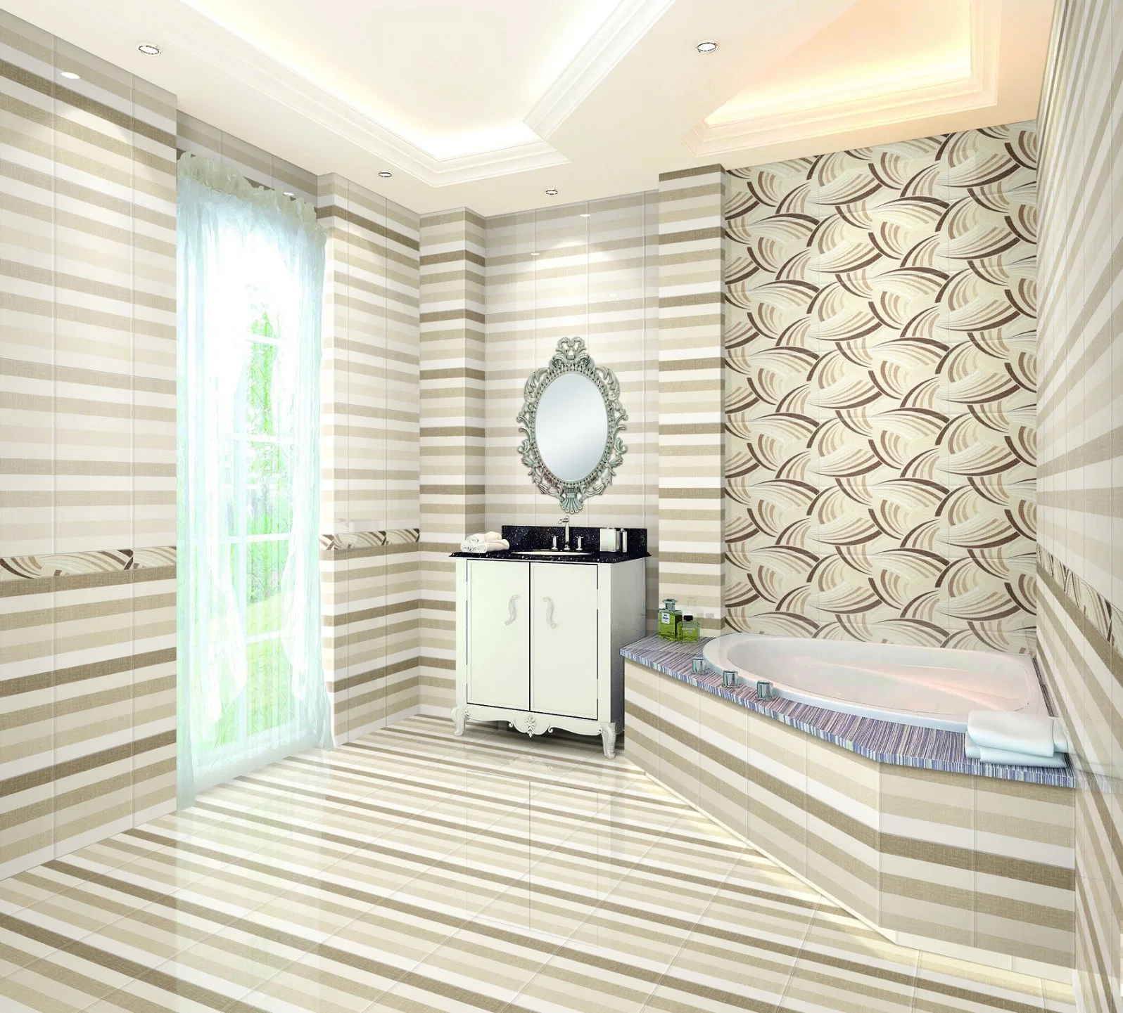 Ceramic Floor Tile and Wall Tile for Bathroom and Kitchen (P68021A)