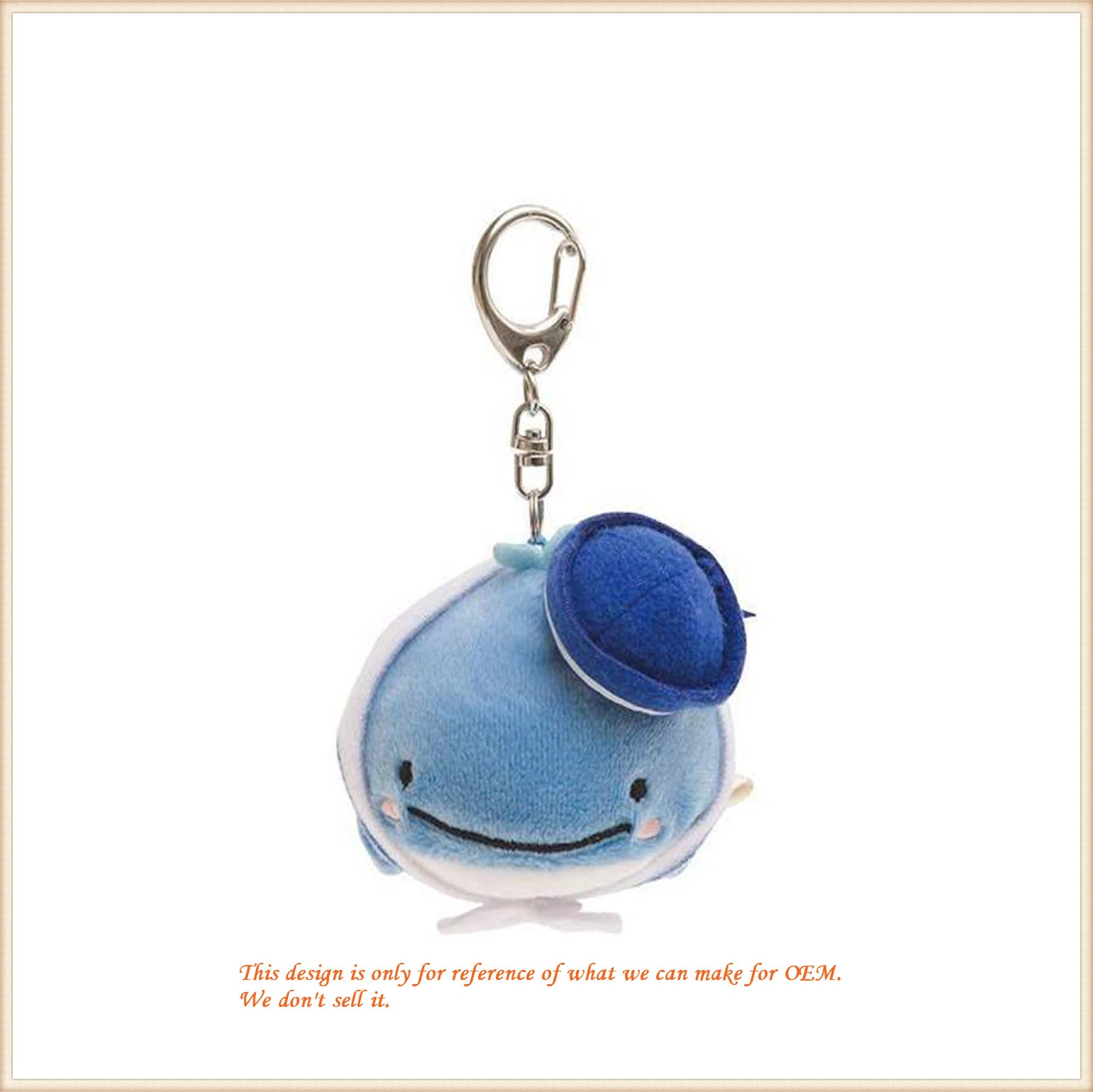 Lovely Plush Toys of Blue Dolphin with Hat Key Chain/ Customized Plush Toys/ OEM ODM Plush Toys