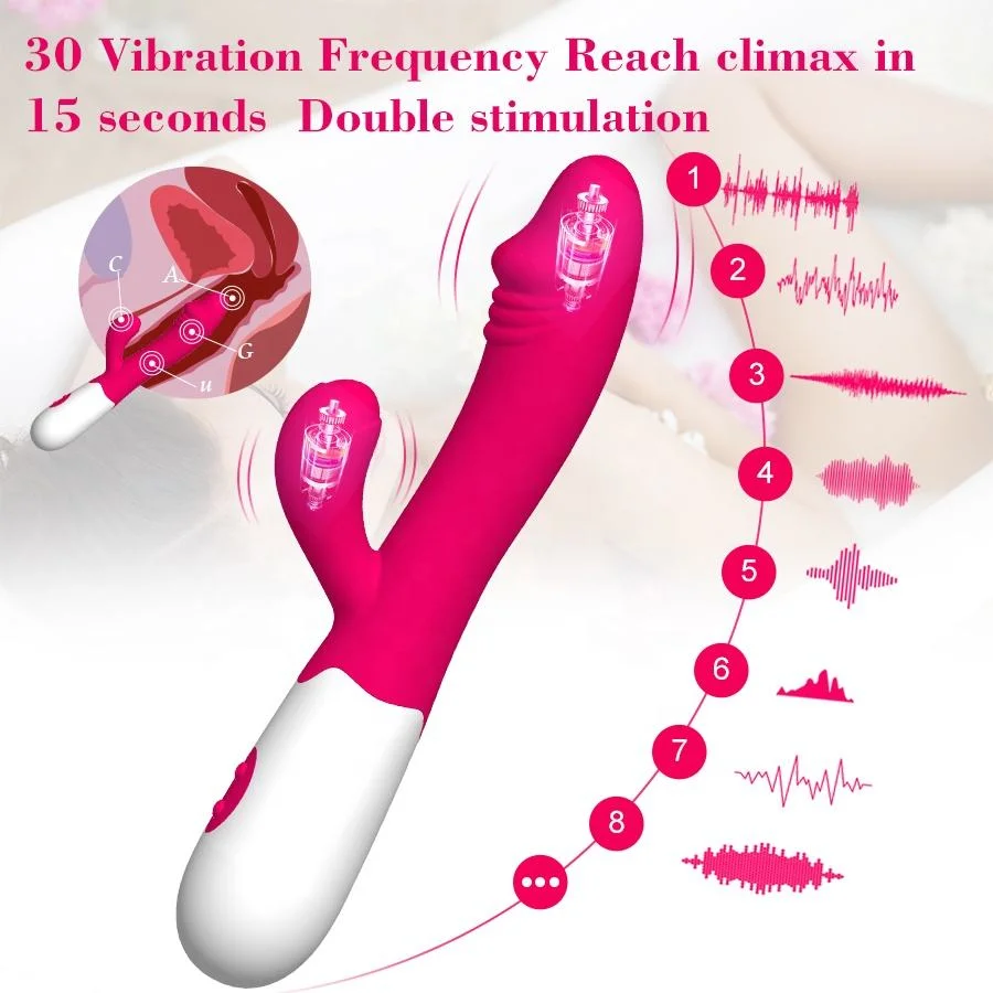 Good Price Realistic Rabbit Vibrator 30 Speeds Mode Sex Toy Dildo for Women Couple Adult