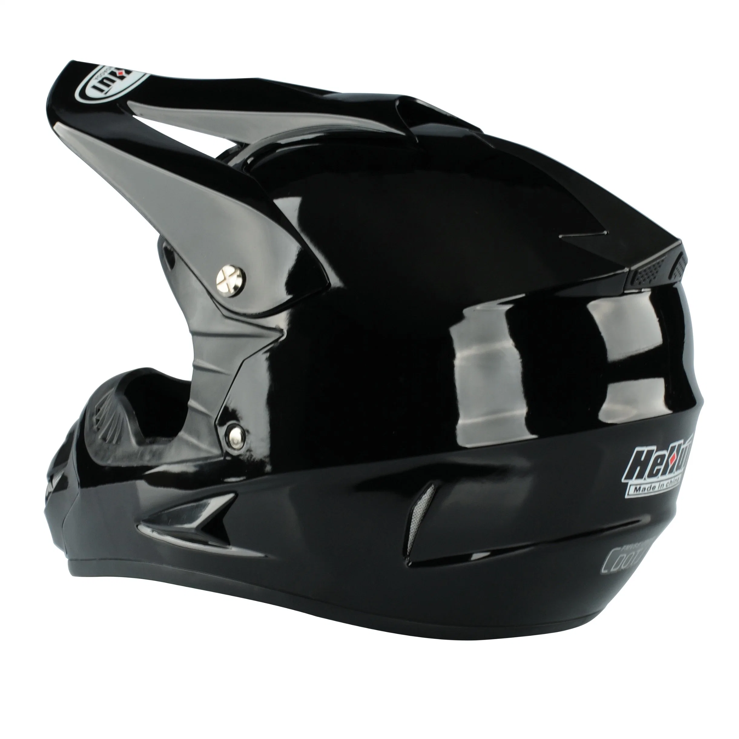 Off Road Moto Retro Shell en fibre de verre pleine face des casques de moto 3- couleur bleu gris