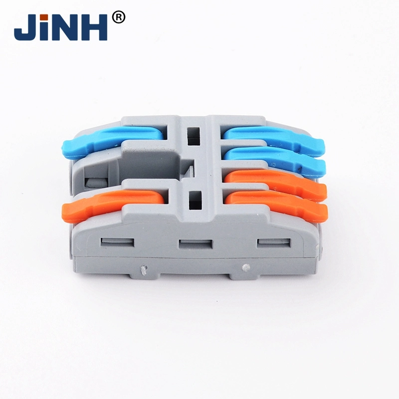 Fast Wire Connectors 2 in 4 out Push-in Spring Splicing Terminal Block