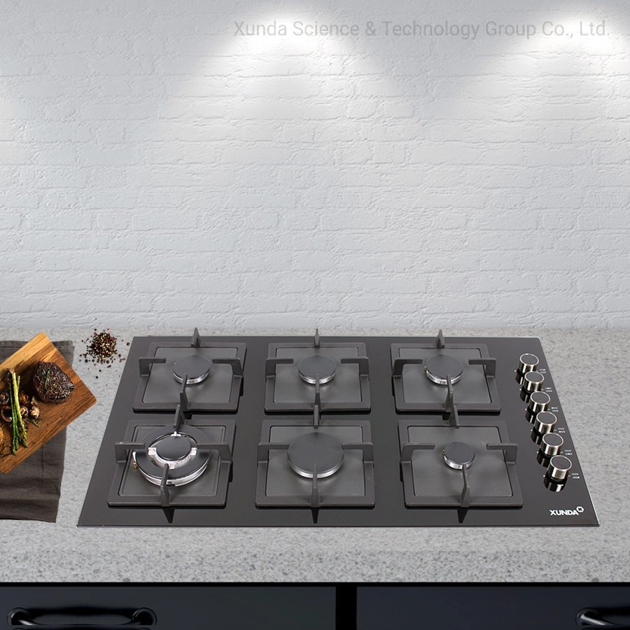 2FT Gas Hob Tempered Glass Built in Gas Hob European Style Gas Stove Lotus Flame Gas Cooking Hob