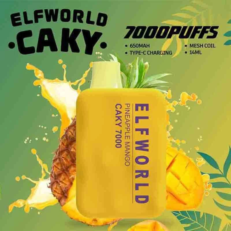 La alta calidad Elfworld Caky 7000 inhalaciones Venta caliente cigarrillos electronicos desechables Vape