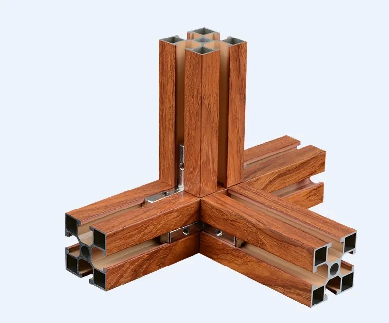 National Standard 4040 Wood Grain Aluminum Alloy Profile Flower Stand Material Frame