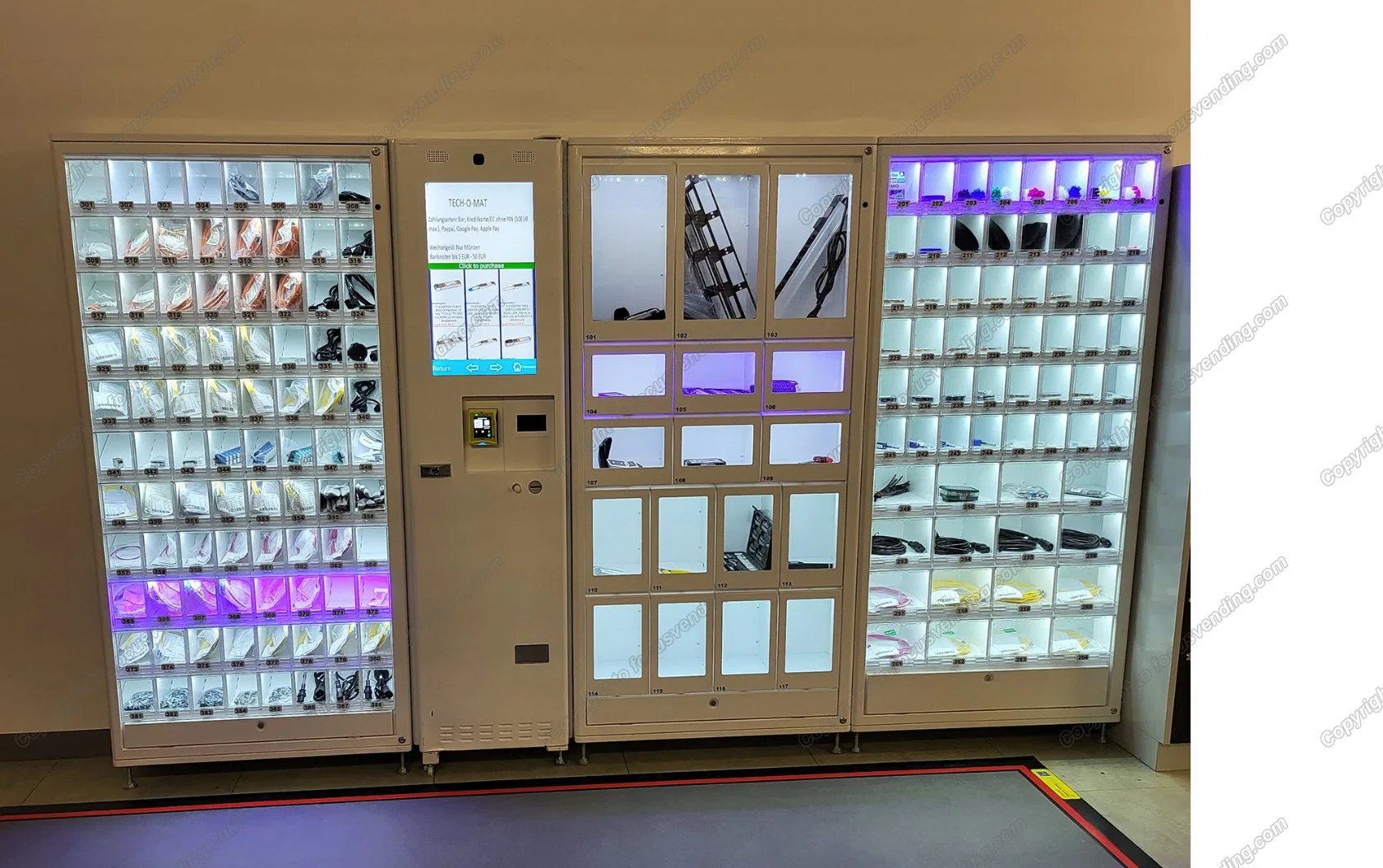 Focusvend aperitivos Autoservicio inteligente Locker máquina expendedora con muchas cajas