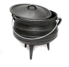 Panela de ferro fundido pequena de três patas para trabalhos pesados, Potjie caldron Pot Ferro fundido cozinhar panela para Exterior e Camping