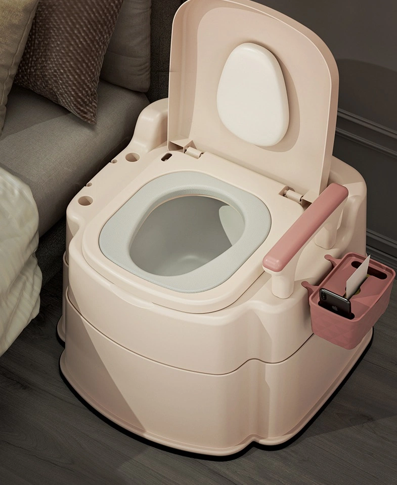 Foldable Plastic Portable Toilet Simple Household Indoor Detachable Inner Bucket Removable Toilet Paper Holder Toilet