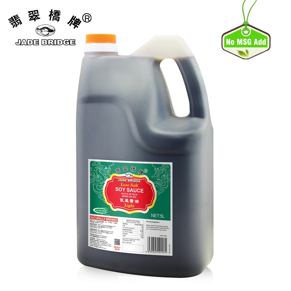 Traditional Less Sodium All-Purpose Seasoning Wholesale/Supplier 5 L Jade Bridge Less Salt Light Soy Sauce