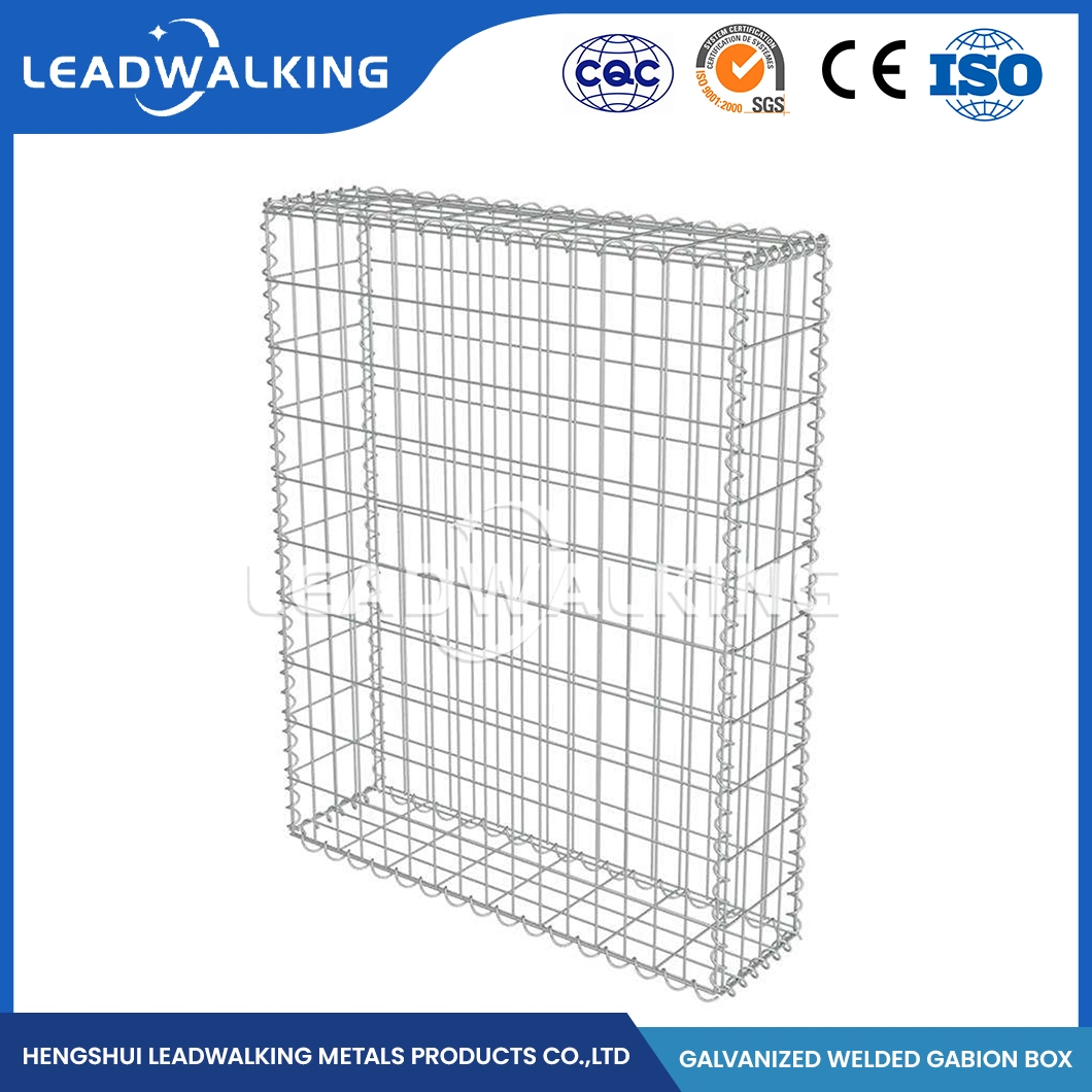 Leadwalking 60X80mm Mesh Galvanized Gabion Stone Cage Manufacturings Anti-Rust Galvanized Welded Gabion Box China 80X40X40 Size Welded Gabion Wire Mesh Boxes