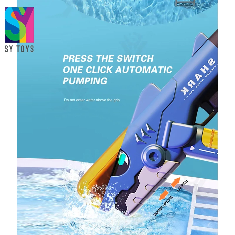 Sy Summer Outdoor Shark Automatic Absorption Powerful Electric High-Pressure Automatic Water Gun Toys