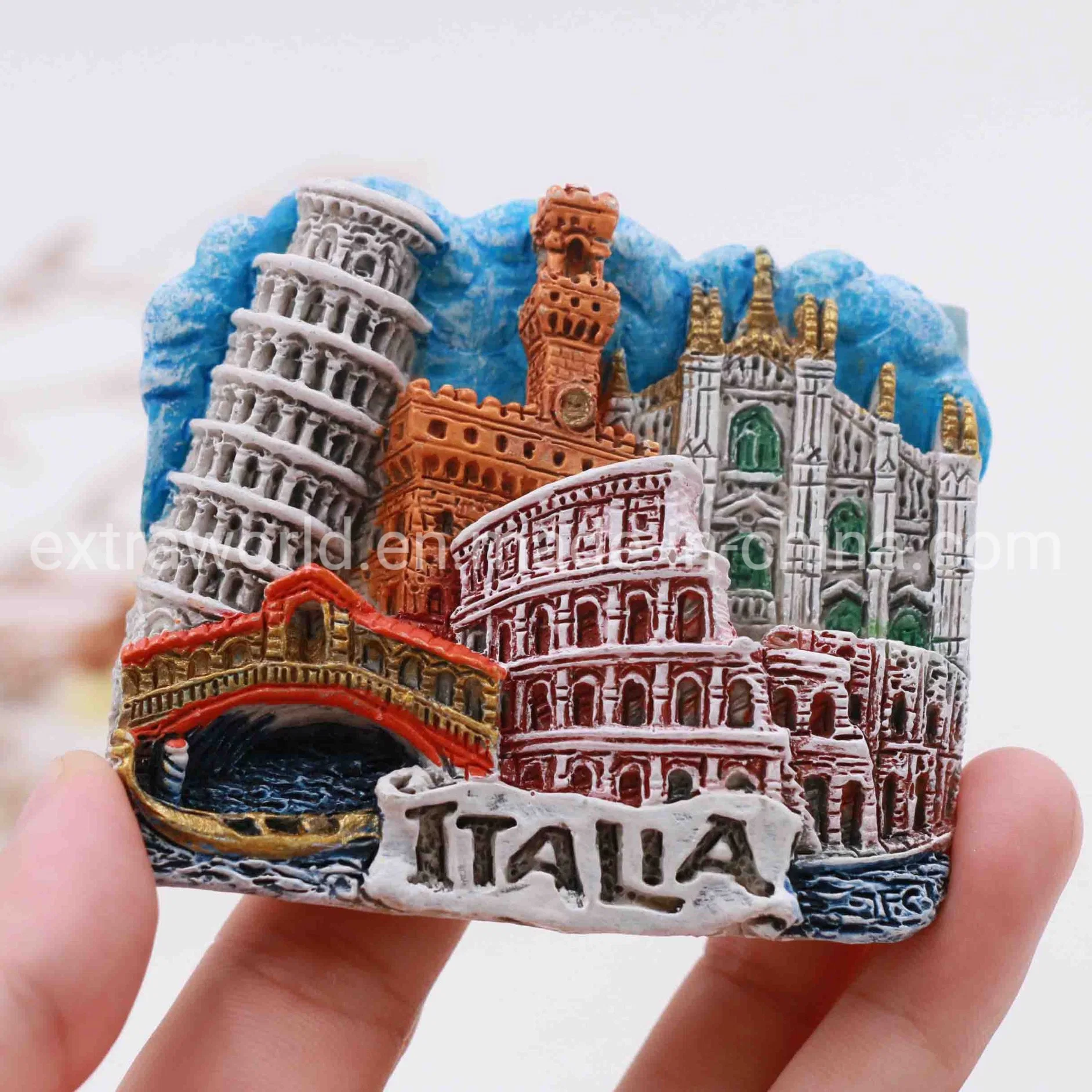 Custom 3D Resin Hand-Painted Fridge Magnet Italy Souvenirs for Promotion Gift