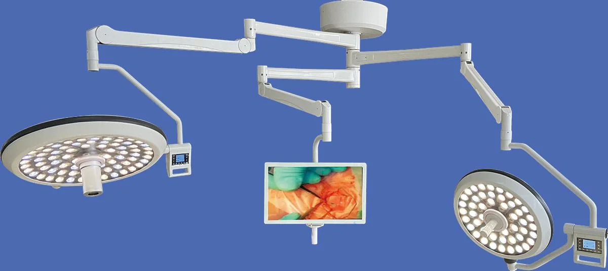 LED Operation Light Ks-7050 Dual Head with Triple Arm with Medical Grade Monitor