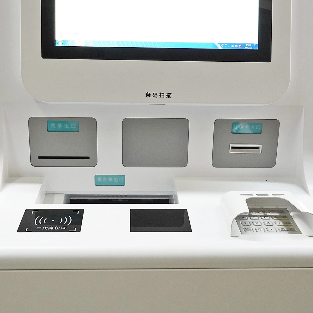 Double Screen Hospital Kiosk Supporting Social Security Card Reading