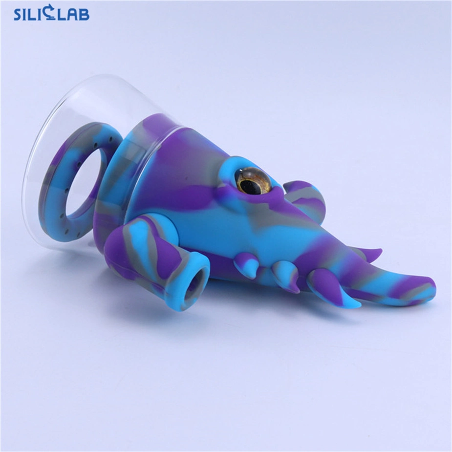 Accessoires pour fumeur en silicone en forme de Rhino barboteur à fumer de l'eau barboteur