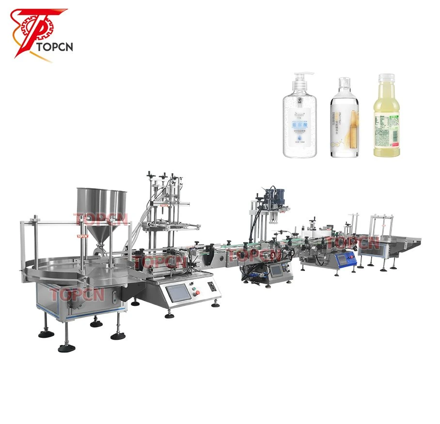 Cuerpo de gelatina automático de detergente líquido mantequilla Loción Champú Mesa de llenado de la etiqueta de limitación de la máquina lineal con botella de la clasificación