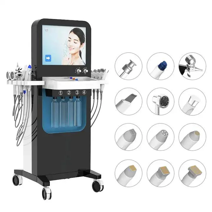 Oxygen Facial Machine Women Facial Dermaplaning Tool Microdermabrasion Hydro Machine Microneedle RF Beauty Equipment