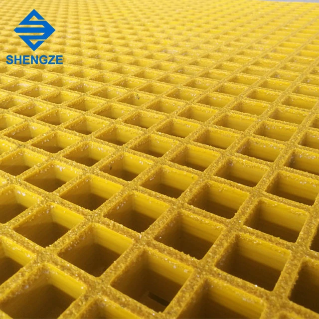 13*13/40*40mm Micro Mesh Anti Slip Sand Surface FRP GRP Fiberglass Molded Walkway Car Wash Floor Drainage Grate Grating with Clamp Clip