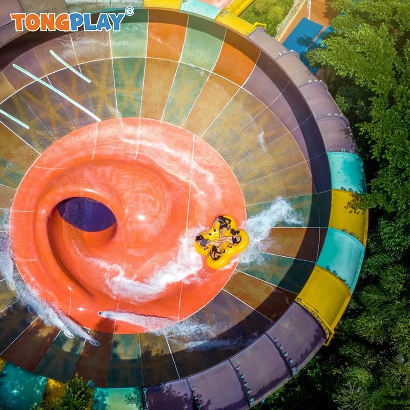 Piscina de nuevo diseño Parque acuático de toboganes de vidrio gigante Diversión