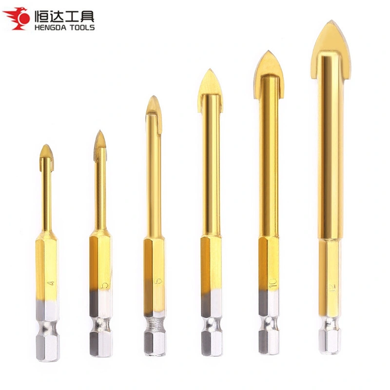 Quick Change Shank Drill Bits with Titanium Coating for Cutting Glass