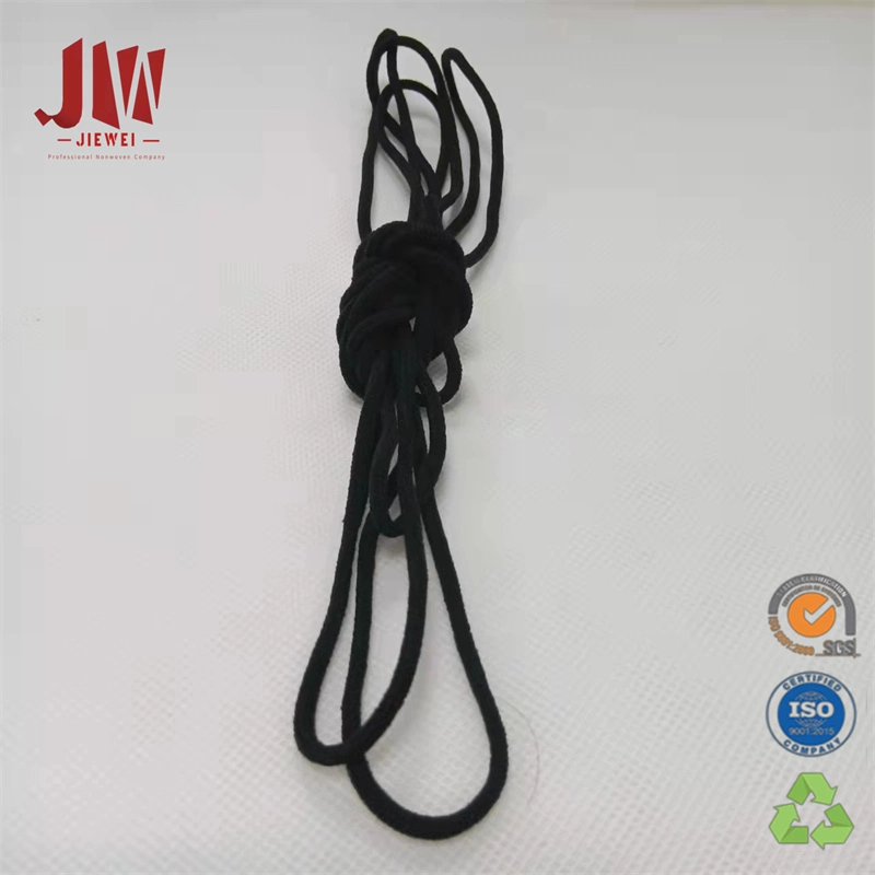 China Fábrica de Nylon de alta qualidade em preto/branco 3mm Earloop elástica